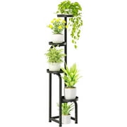 Bamworld Tall Plant Stand Indoor Outdoor, Corner Metal Flower Pot Stands for Multiple Plants, 4 Tier Heavy Duty Plant Shelf for Patio Garden Balcony Living Room Bedroom